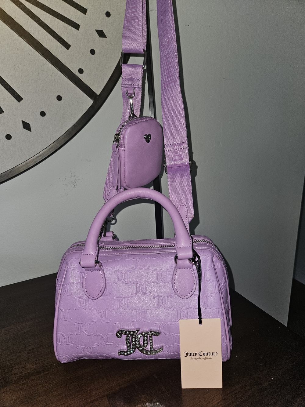 Juicy Couture Lavender Embossed Logo Satchel